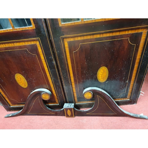 190 - A lovely pair of Regency Doors with glazed tops along with a moulded and veneered pediment.
 W 61 x ... 