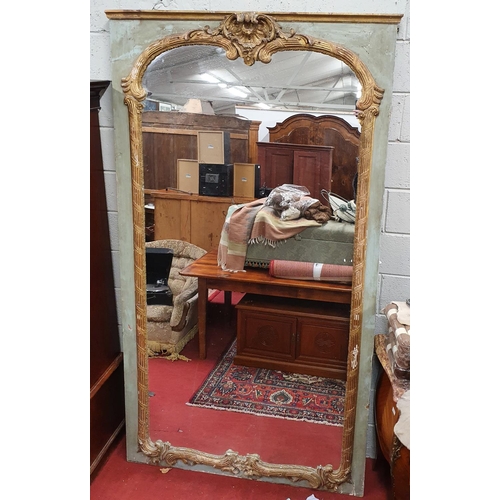 194 - A fantastic 19th Century Painted and Guilded Mirror of large form with reeded and rope outline. W 11... 