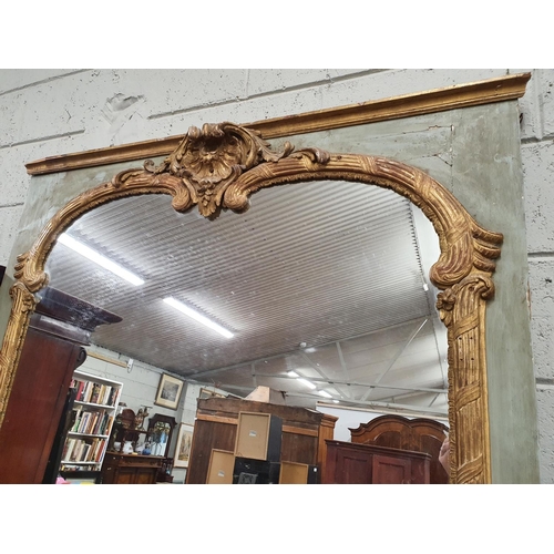 194 - A fantastic 19th Century Painted and Guilded Mirror of large form with reeded and rope outline. W 11... 