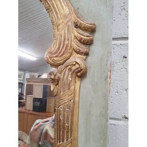 194 - A fantastic 19th Century Painted and Guilded Mirror of large form with reeded and rope outline. W 11... 