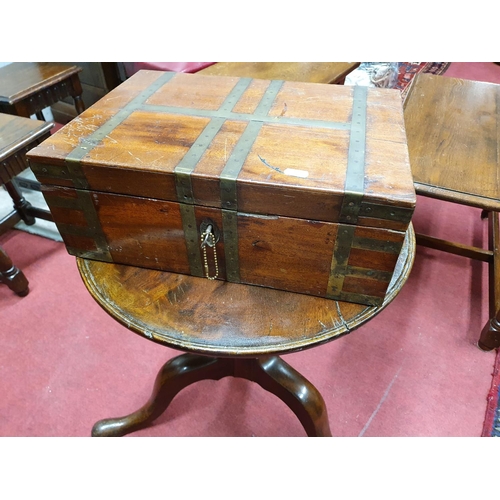 218 - An early 20th Century Mantle Clock, Georgian Mahogany Table and Regency Mahogany brass bound Campaig... 