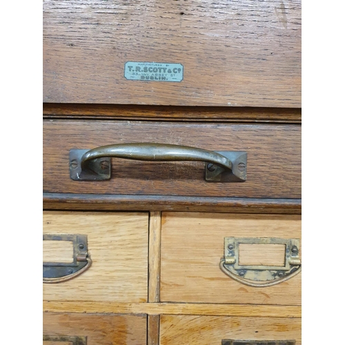 247 - A fantastic quality 19th Century Filing Cabinet Unit with original full tambour door with forty eigh... 