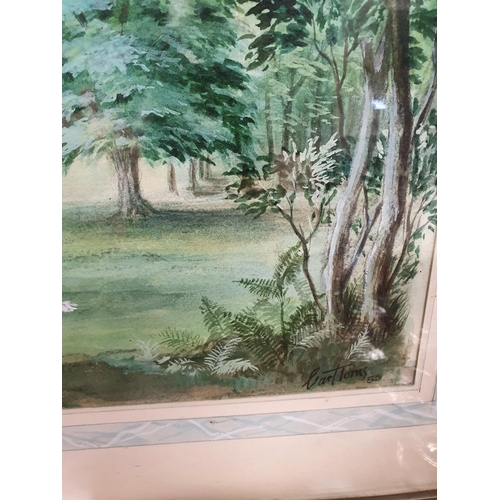 565 - A really good mid 20th Century Watercolour of a Victorian garden scene by Carl Toms. Signed and date... 