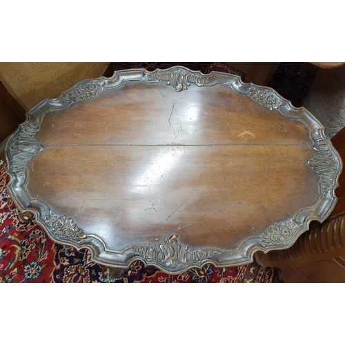 693 - A 19th Century Wine Table with scalloped edge and highly carved. w 76 x 51 x H 69 cms approx.