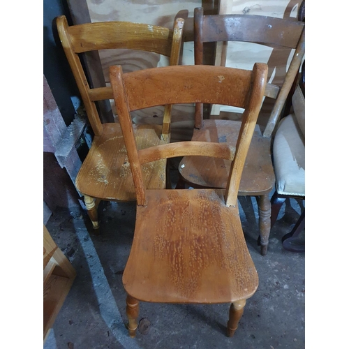 851 - A set of three 19th Century grained Chairs.