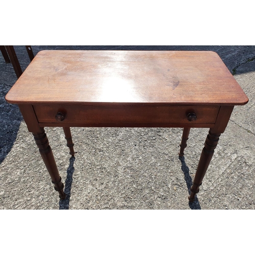 866 - A Georgian Mahogany single drawer Side Table.