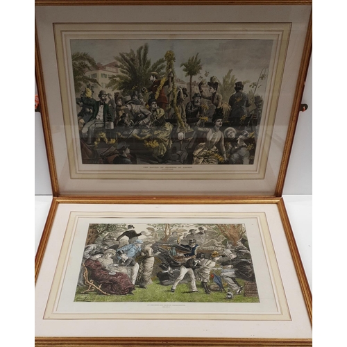 56 - A lovely pair of 19th Century hand coloured Engravings. 45 x 31 cms approx.