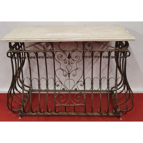 62 - A large Metal Side Table. W 122 x D 44 x H 99 cms approx.