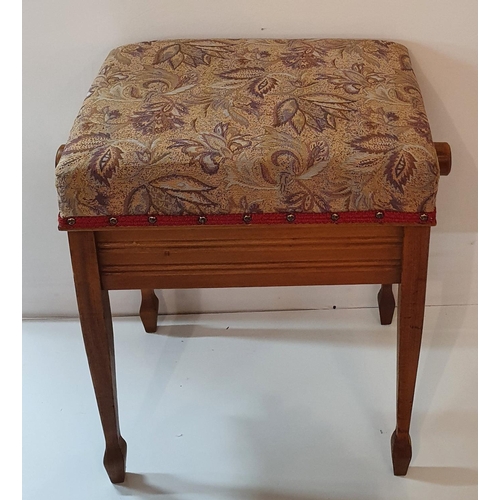 78 - An Edwardian Mahogany Rise and Fall Piano Stool. W 45 X 33 X H 55 cms approx.