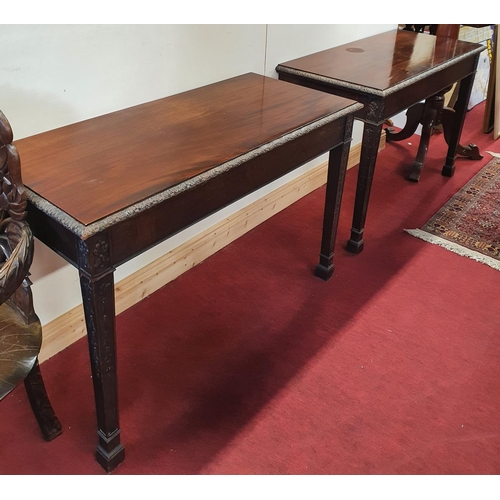 83 - A Fabulous pair of 19th Century Mahogany wall mounted Side Tables. Circa 1880/90. 114 x 51 x H 76 cm... 