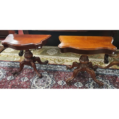 179 - A 19th Century Mahogany Serpentine fronted Fold over Card Table. W 90 x H 74 x D 44cm approx.