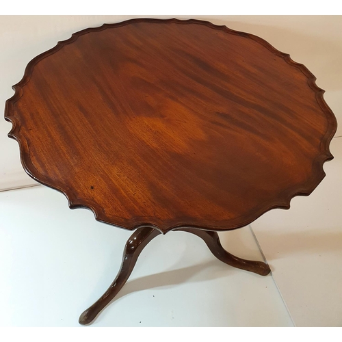 305 - A 19th Century Mahogany tray topped scalloped edge Supper Table. D 77 X H 71 cms approx.