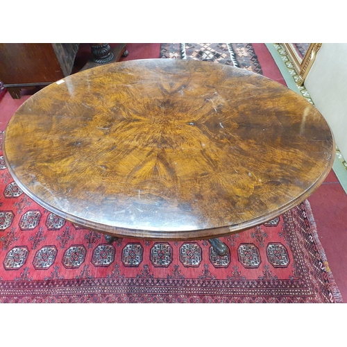 208 - A really good Victorian Walnut oval Supper Table. 100 x 132 x H 71 cms approx.