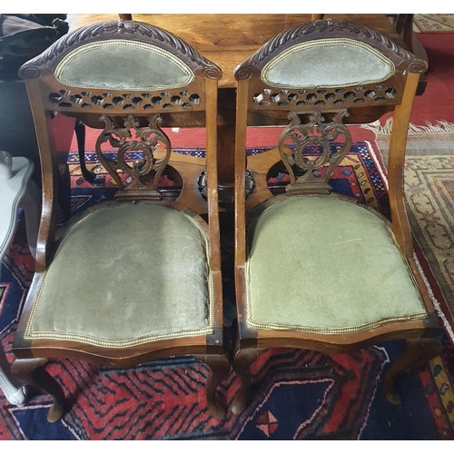 189 - A lovely set of four late 19th early 20th Century Chairs with rope edge backs.