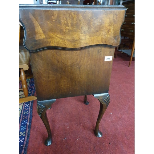 256 - A nice Walnut and veneered drop leaf three drawer Side Table. 63 x 40 x H 72 cms approx.