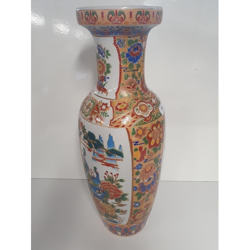 77 - A good Oriental hand painted Vase in good condition. H 60 cms approx.