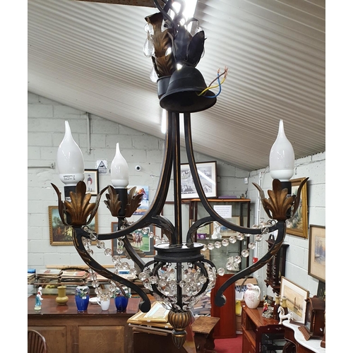 878A - A three branch Metal Light. W 43 cms approx.