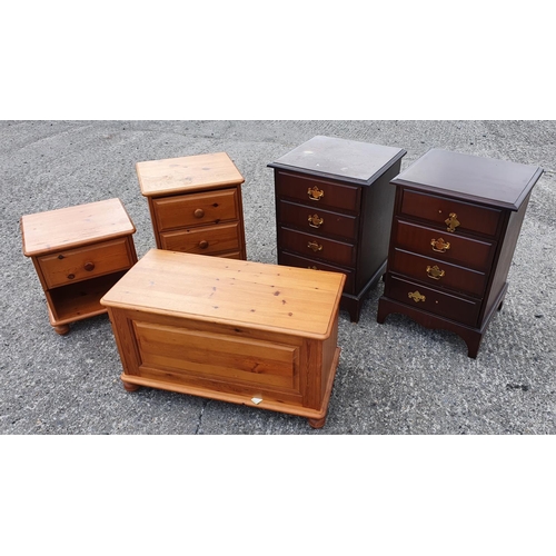 1055 - A pair of Bedside Lockers along with a quantity of Pine Furniture.