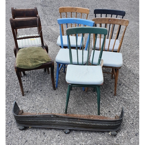 1065 - A group of 19th Century Chairs along with a 19th Century Fender.