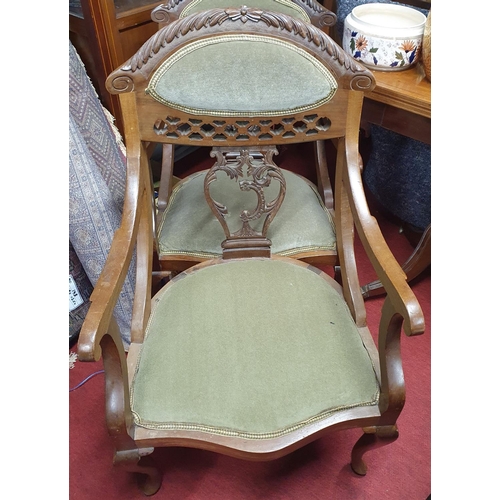 293 - A lovely late 19th Century Mahogany Carver with roped edge back.