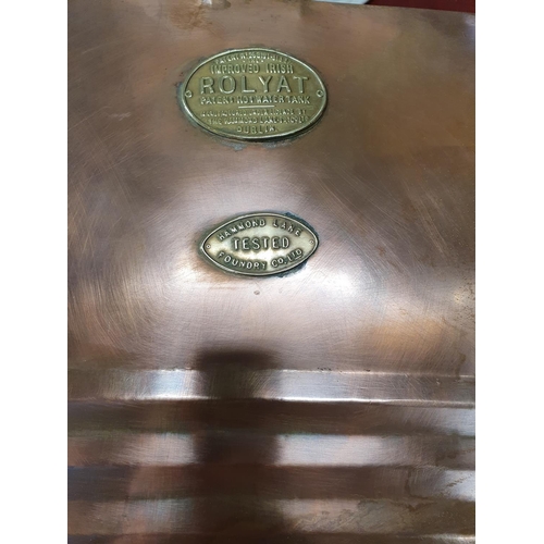 488 - A very rare 19th Century Irish Copper hot water Tank. The Improved Irish Rolyat manufactured by The ... 