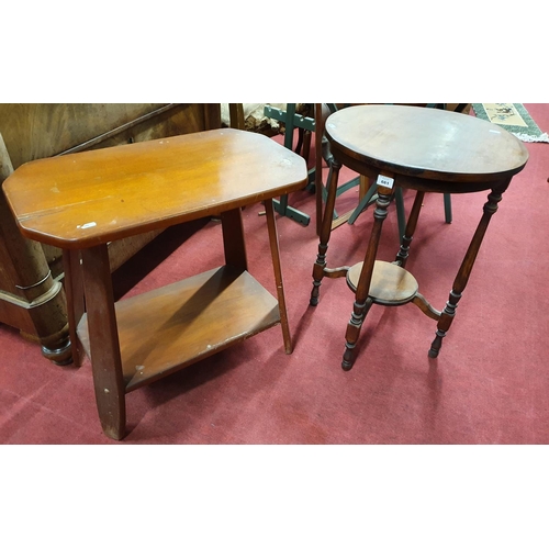 678 - A modern circular Table(D 46 x H 64 cms) along with a rectangular example. 61 x 36 x H 58 cms approx... 