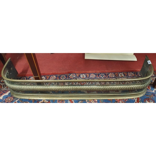 661B - A good 19th Century pierced Brass Fender.W 108 inside x D 23 cms approx.