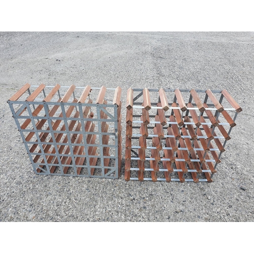 1043 - A pair of large Wine Racks. 63 x 23 x 63 cms approx. (W x D x H).