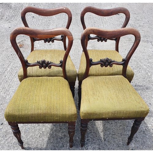 1049 - A set of four 19th Century Rosewood Dining Chairs.