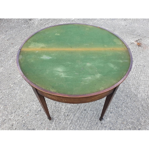 1071 - A Regency Mahogany fold over Card Table, Pine Bin and Pine Locker.