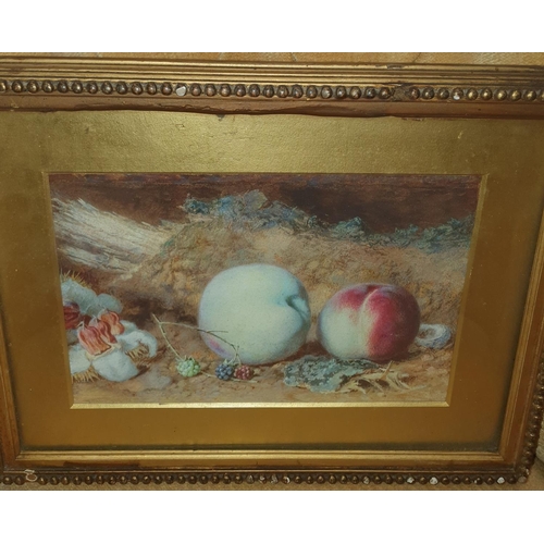 693 - Late 19th/early 20th Century Watercolour and Body Colour on card - Still Life with fruit, 15cm x 23c... 