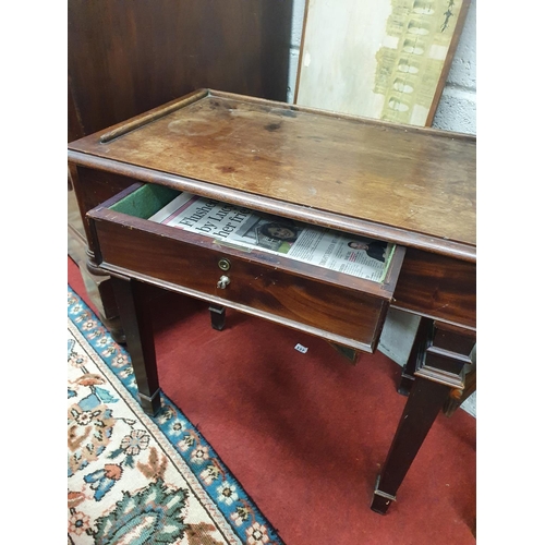 722 - A 19th Century Mahogany single drawer Side Table on square supports. 65 x 42 x 65H cms approx.