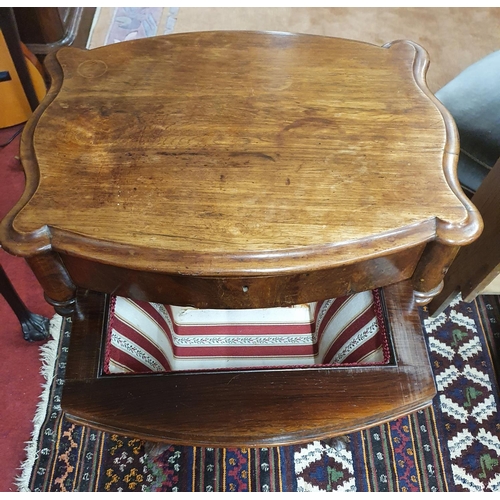 789 - An early Victorian Rosewood Work Table with fully fitted drawer. 55 x 45 x H 76 cms approx.