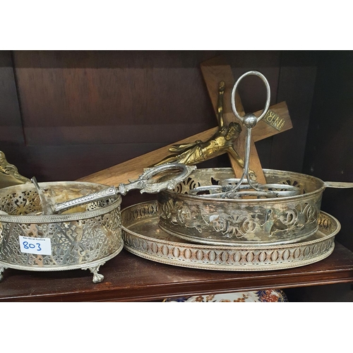 803 - A really good quantity of Silver Plate and Brass.