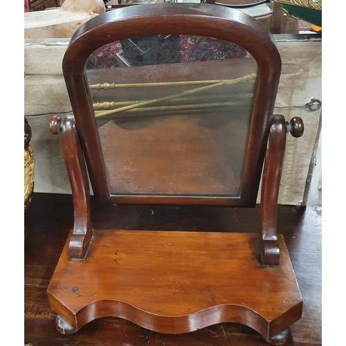 832 - A Victorian Mahogany Crutch Mirror. H 45 cms approx.