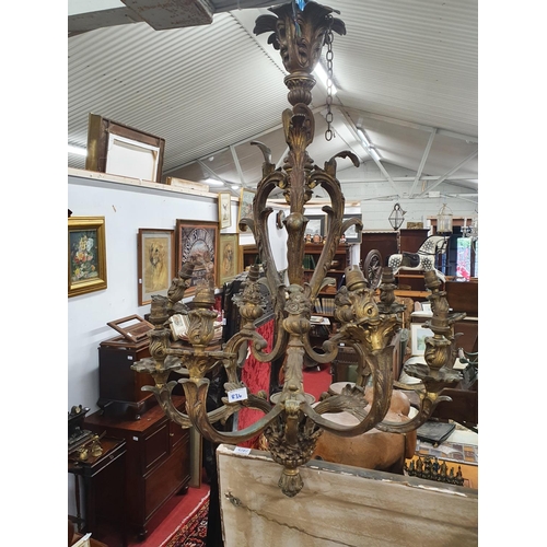 836 - A large Rococo Chandelier. 60 diam x 91 high cms.