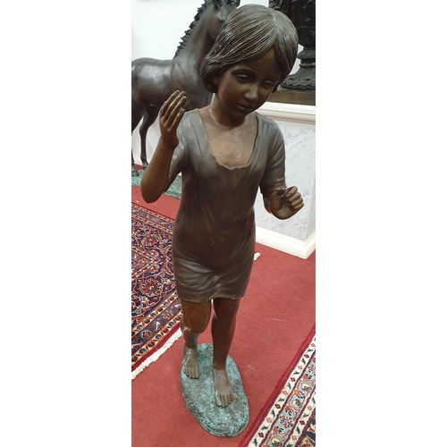 839 - A really good Bronze Sculpture of a girl. H 115 cms approx.