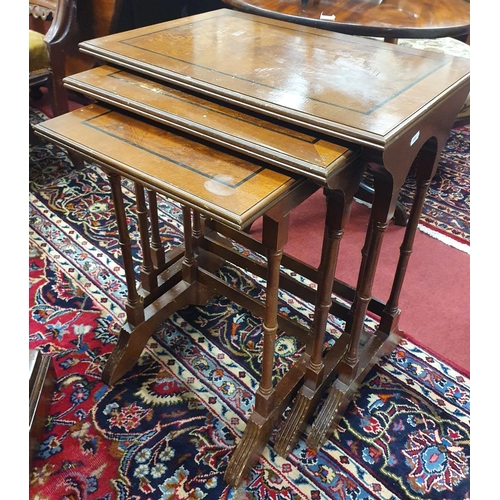 841 - A good Nest of three Walnut Tables. 55 x 37 x H 63 cms approx.