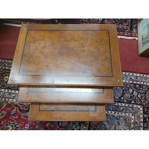 841 - A good Nest of three Walnut Tables. 55 x 37 x H 63 cms approx.