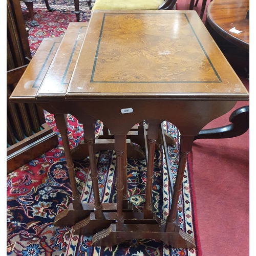 841 - A good Nest of three Walnut Tables. 55 x 37 x H 63 cms approx.