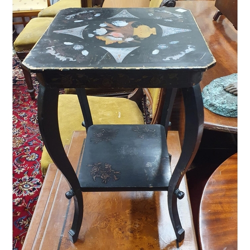 851b - A small early 20th Century square Oriental style Side Table. 29 x 29 x H 46 cms approx.