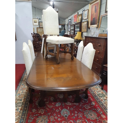 881 - A really good Old Charm Dining room Suite consisting of eight fully upholstered chairs. 6 + 2. along... 