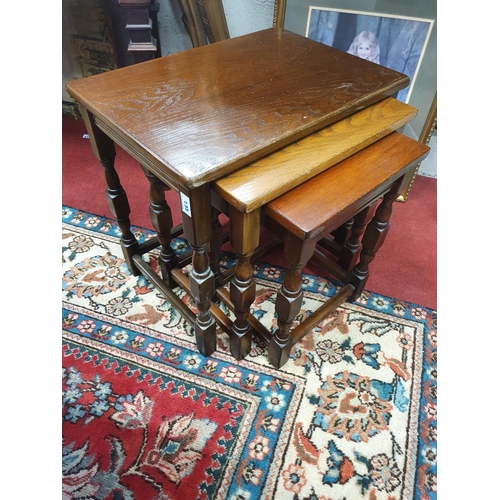 882 - An Old Charm Nest of three Oak Tables. Largest being 51 x 36 x H 48 cms approx.