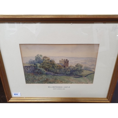 899 - A late 19th early 20th Century Watercolour of a Castle by Fred Graham. Signed LR. 30 x 19 cms approx... 