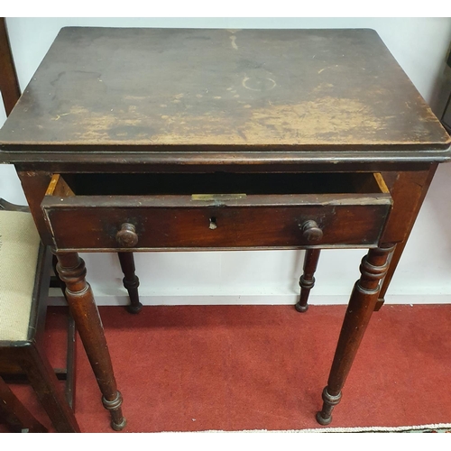 902 - A 19th Century Mahogany single drawer Side Table. 65 x 50 x H 80 cms approx.