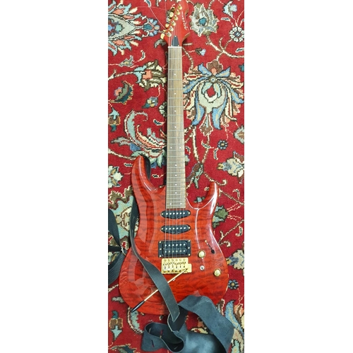 913 - An Aria MAC Series Electric Guitar in Tribal Planet Bag.