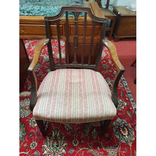 914 - A Georgian Mahogany Carver Chair. W 53 x seat H 45 cms approx.