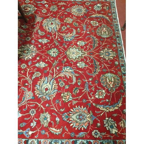 920 - A good rich Redfield Persian Carpet with unique all over floral pattern within duck egg blues and gr... 