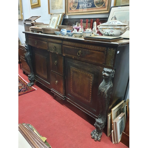 993 - A fantastic early 19th Century Regency Mahogany Irish Sideboard of substantial nature with Brass and... 