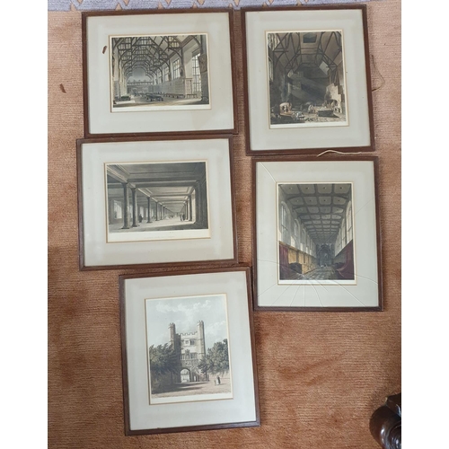 1001 - A set of nine 19th Century coloured Engravings depicting Trinity College in original Oak frames.
28 ... 